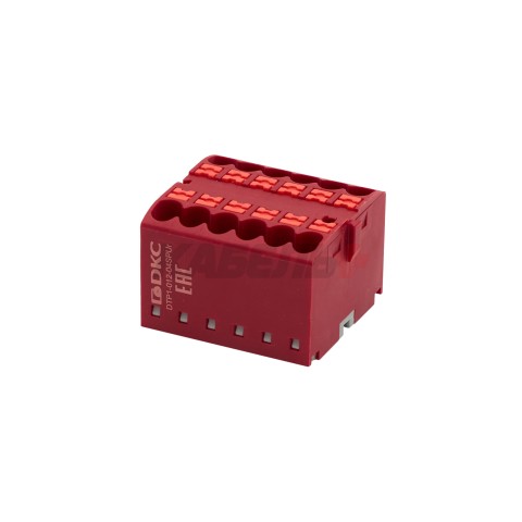 Блок распределительный, зажим push-in, 12 точек подключения 2,5 кв.мм, красный DKC