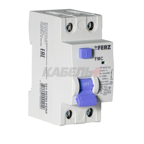FMC-1P+N 63A 30mA 6kA тип AC, 2M УЗО