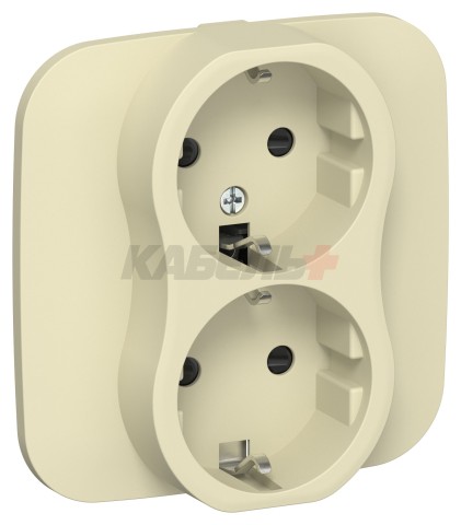 FLITE Розетка 2-местная с заземлением с защитными шторками 16А РСш12-0-А-ФлН навахо IEK