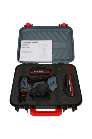 Аккумуляторный шуруповерт бесщеточный T0056 ProfiPower MKBL-20B (Li-ion-2шт, 20В-2.0Ач, З/У, 0,8-10мм, кейс)
