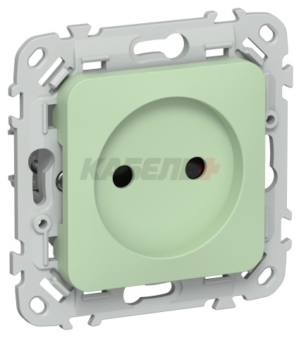 FLITE Розетка без заземления с защитными шторками безвинтовое крепление 10А РСш01-1-ФлФ фисташковый IEK