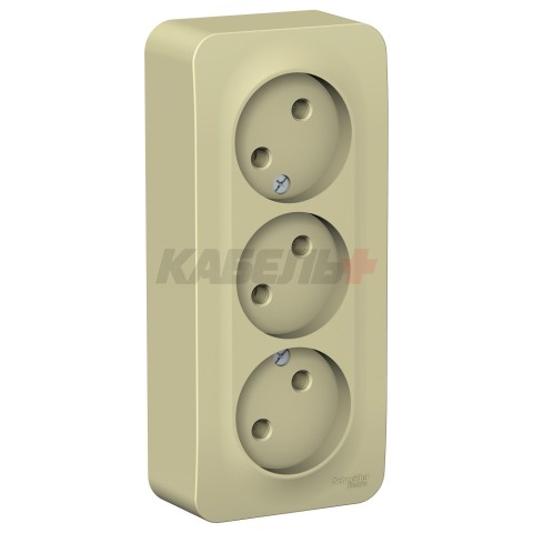 BLANCA О/У РОЗЕТКА 3-ая без заземления без шторок, ИЗОЛ.ПЛ., 16А, 250В, БЕЖЕВЫЙ