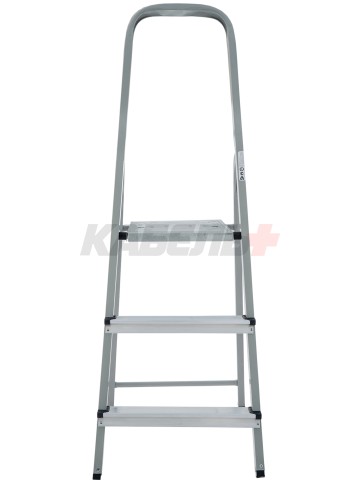 Стремянка 3 ступени комбинирован. серия NV113 Новая высота (стальная с алюминиевыми ступенями) Цельнотянутая площадка 255×255 мм