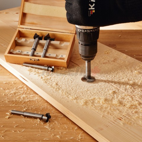 Набор сверл Форстнера (петельных) по дереву, 10-15-20-25-35 х 73мм, 5 шт, цилиндрический хвостовик K