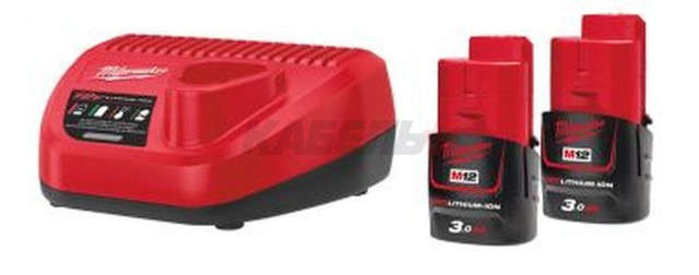 Комплект аккумулятор и зарядное устройство MILWAUKEE M12 NRG-302