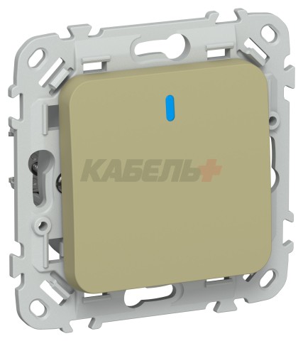 FLITE Выключатель 1-клавишный с индикацией 10А ВС11-1-1-ФлО оливковый IEK