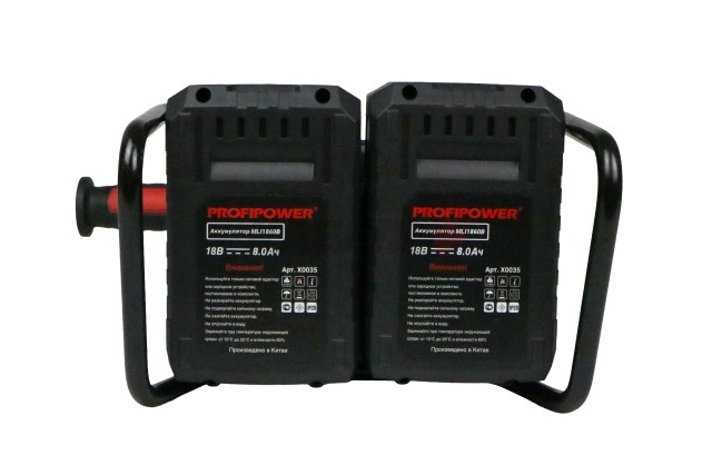 Аккумуляторная бесщеточная УШМ E0234 PROFIPOWER Серия 40B 40B-230 (40В, 230мм, Li-ion-2шт, 8.0Ач, 0-6000об/мин, З/У)