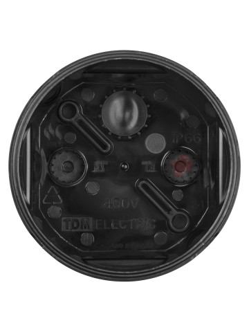 Распаячная коробка, двухкомпонентная, ОП D70х50 мм, IP66, 4 вх., черная, инд. штрихкод TDM