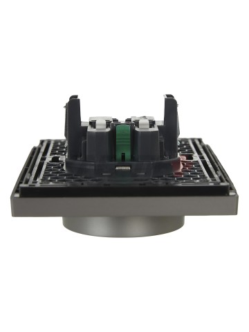 FORTE&PIANO Розетка 2-местная с заземлением без защитных шторок безвинтовое крепление 16А FP524 сталь IEK