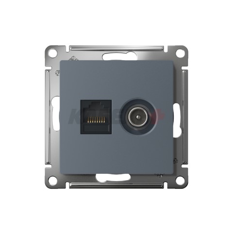 ATLASDESIGN РОЗЕТКА двойная ТВ + компьютерная RJ45 кат. 5e, механизм, ГРИФЕЛЬ