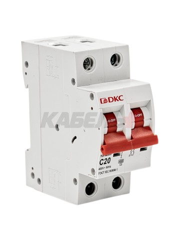 Автоматический выключатель YON max типа MD63S, 4,5кА, 2 полюса, хар-ка C, 20А DKC