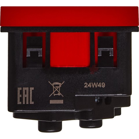 Розетка 45град с заземляющим контактом без защитной шторки и винтовым зажимом (2 модуля) красная