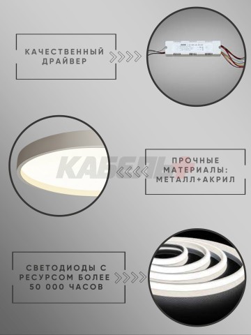 Светильник HY61001 2x60Вт D500 белый