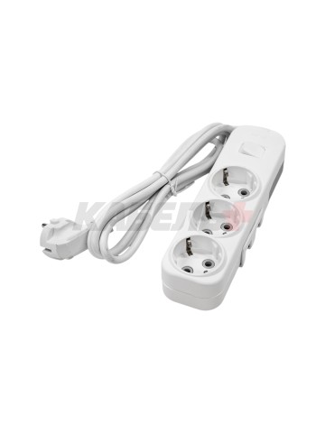 EL-BI,Myra,удлинитель 3гн2м с/з с выкл. белый,527-010202-312