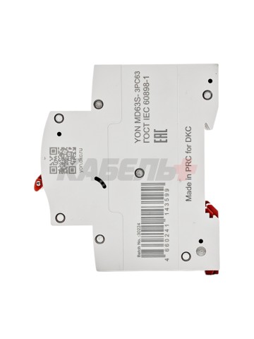 Автоматический выключатель YON max типа MD63S, 4,5кА, 3 полюса, хар-ка C, 63А DKC