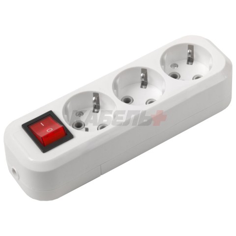 Розеточная колодка GSB-16-3-G-S-IP20 Classic, 16А, 3 места, c/з, c/в, IP20, 1/40
