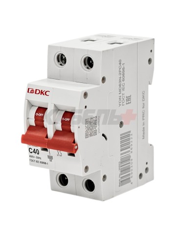 Автоматический выключатель YON max типа MD63N, 6кА, 2 полюса, хар-ка C, 40А DKC