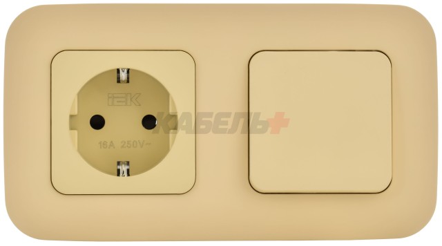 FLITE Выключатель 1-клавишный 10А ВС11-1-0-ФлН навахо IEK