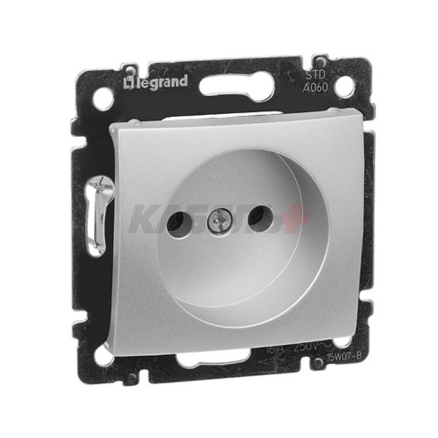 Valena - Розетка 2P 10/16A, алюминий