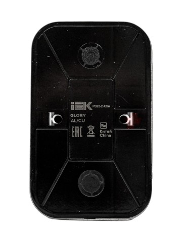 GLORY Розетка 2-местная для открытой установки без заземления без защитных шторок 10А РС22-2-ХСм сталь матовый IEK