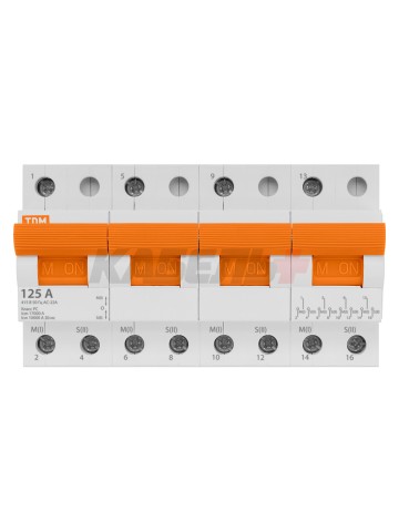 Модульный переключатель трехпозиционный МП-125 4P 125А TDM