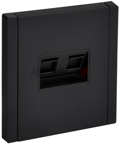 FORTE&PIANO Розетка двойная RJ11+RJ45 кат.5E FP135M металл черный IEK