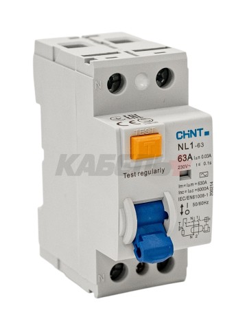 УЗО NL1-63 06kA 2P 63A 30mA тип AC (DB) (R)