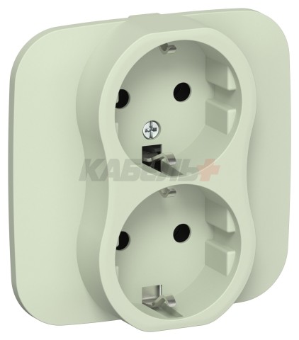 FLITE Розетка 2-местная с заземлением без защитных шторок безвинтовое крепление 16А РС12-1-А-ФлП панг IEK