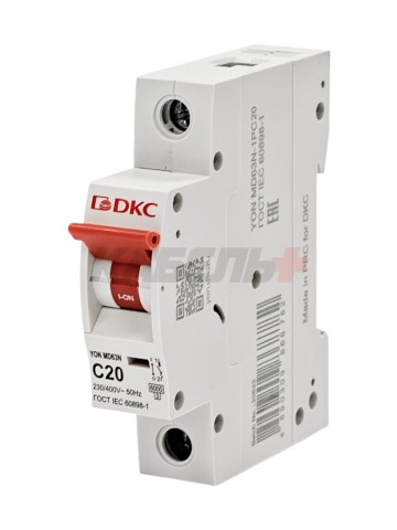 Автоматический выключатель YON max типа MD63N, 6кА, 1 полюс, хар-ка C, 20А DKC