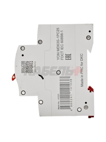 Автоматический выключатель YON max типа MD63S, 4,5кА, 1 полюс, хар-ка C, 25А DKC