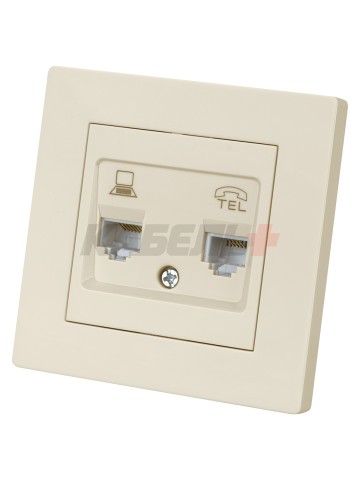 Розетка телефонная RJ11 + компьютерная RJ45 сл.кость "Сенеж" TDM