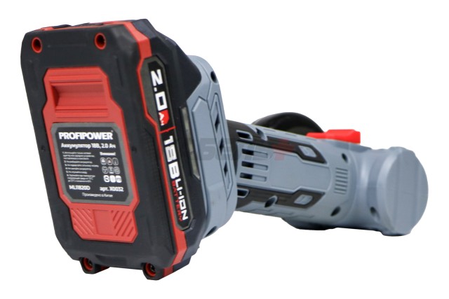 Аккумуляторная бесщеточная МИНИ УШМ PROFIPOWER DGA-18B (18В, 76мм, Li-ion-2шт, 2.0Ач, 0-20000об/мин, З/У,в кейсе)