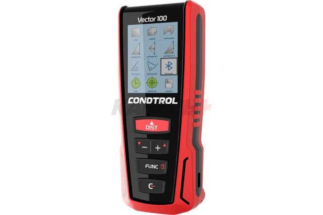 Дальномер лазерный Vector 100 (Красный / 100 м +- 1,5 мм / Li-lon / Smart Measure / Чехол), CONDTROL