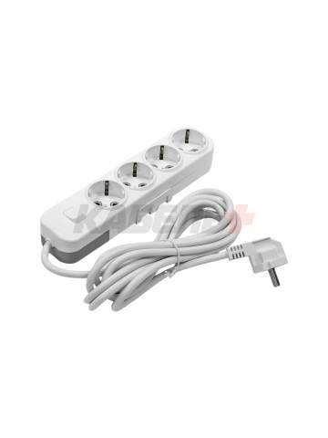 EL-BI,Myra,удлинитель 4гн3м с/з с выкл. белый,527-010203-422