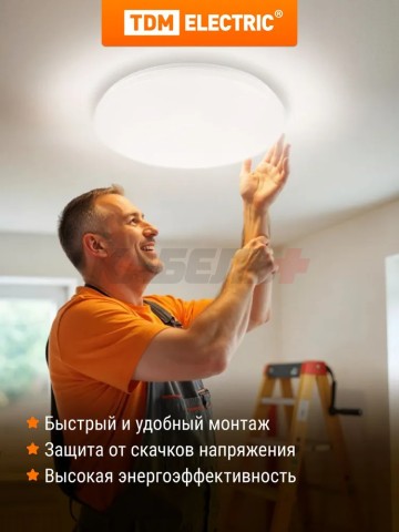 Светильник LED потолочный ДПБ 01, 24 Вт, 4000 К, Классика, TDM