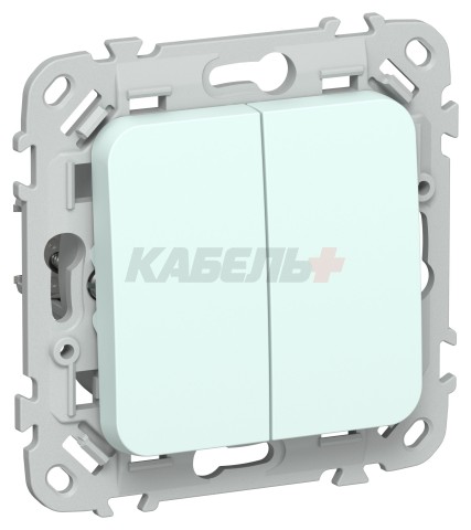 FLITE Выключатель 2-клавишный 10А ВС12-1-0-ФлХЛ холодный лед IEK