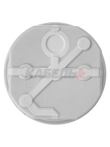 Распаячная коробка, двухкомпонентная, ОП D70х50 мм, IP66, 4 вх., серая, инд. штрихкод TDM