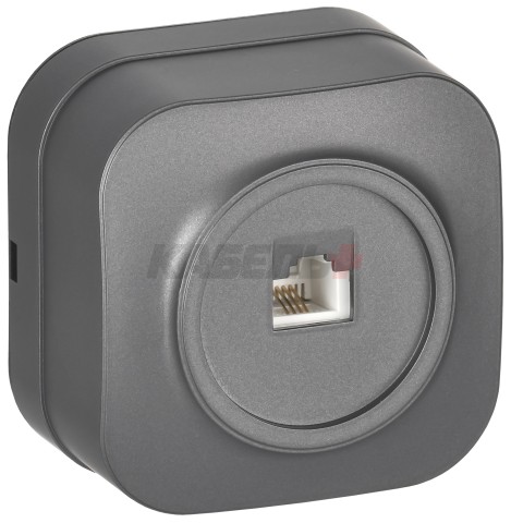 GLORY Розетка для открытой установки телефонная RJ11 РТ20-ХСм сталь матовый IEK