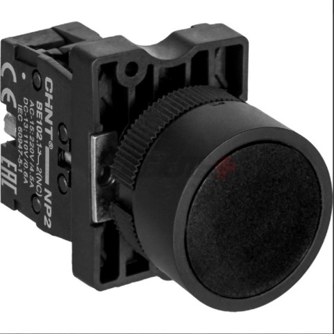 Кнопка управления NP2-EA21 без подсветки черн. 1НО IP40 CHINT 574814 (аналог 574084)