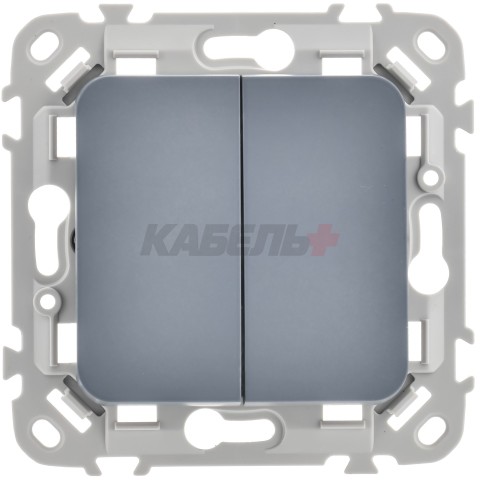 FLITE Выключатель 2-клавишный 10А ВС12-1-0-ФлМ маренго IEK