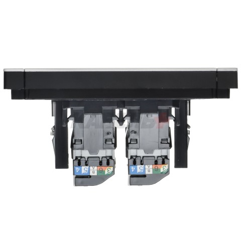 FORTE&PIANO Розетка компьютерная двойная RJ45 кат.5E FP233M металл белый IEK