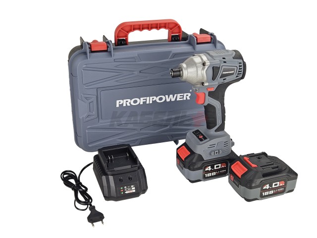 Аккумуляторный винтоверт беcщеточный импульсный ProfiPower MKDTD-18V (Li-ion-2шт, 4.0Ач, З/У speed, кейс)