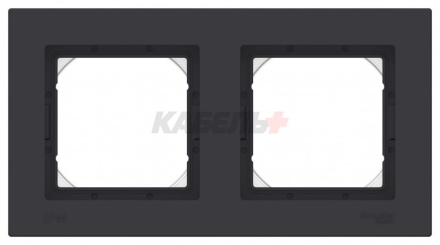 ATLASDESIGN AQUA 2-постовая РАМКА, IP44, КАРБОН