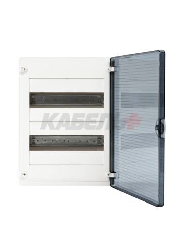 Щит открытой установки 24 места, винтовые клеммы, (377х282х99), IP-40 // Hager - Golf (Прозрачная матовая дверь)