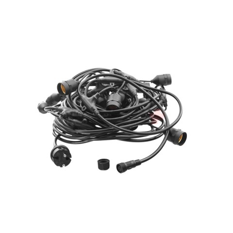 Гирлянда "Белт-лайт" Gen-Beltlight-W-10M-20E27-IP65 Black (Шаг 50см/8A/2*0,5mm2+3m шнур)
