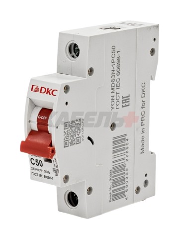 Автоматический выключатель YON max типа MD63N, 6кА, 1 полюс, хар-ка C, 50А DKC