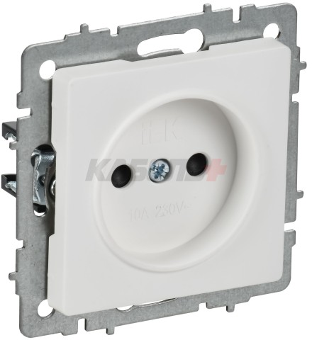 BRITE Розетка 1-местная без заземления с защитными шторками 10А РСш10-2-БрАБ арктический белый IEK