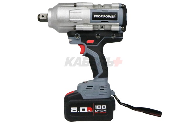 Аккумуляторный гайковерт бесщеточный ударный ProfiPower T-2000N (Li-ion-1шт, 6.0Ач, 2000Нм, адаптер переходника, З/У, в кейсе)