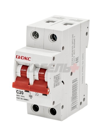 Автоматический выключатель YON max типа MD63S, 4,5кА, 2 полюса, хар-ка C, 20А DKC