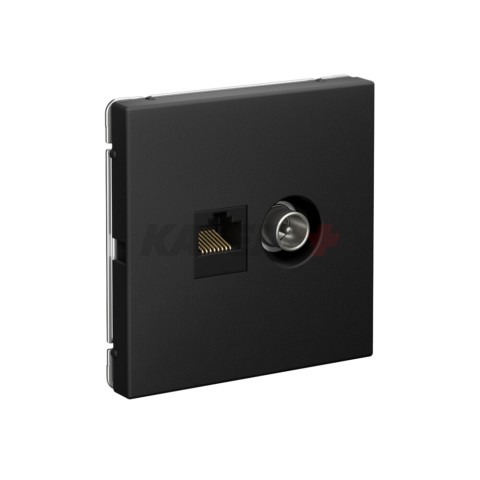 ARTGALLERY РОЗЕТКА двойная ТВ + компьютерная RJ45, кат. 5Е, КАРБОН